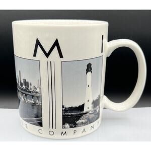 Starbucks Barista 2003 City Scenes Miami Large Mug Gray Black White